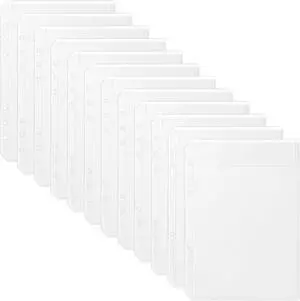 12 Pieces A5 Clear Binder Insert Pocket - 6 Hole No Zipper Envelope for Planner, Budgeting, Saving, Financial Record, Document Organization, Journaling, Specimen, Stamp, Photo, and Postcard 12 Pieces A5 Clear Binder Insert Pocket - 6 Hole No Zipper Envelope for Planner, Budgeting, Saving, Financial Record, Document Organization, Journaling, Specimen, Stamp, Photo, and Postcard