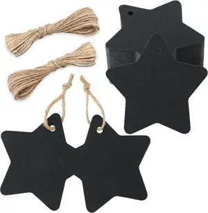 G2PLUS Star Gift Tags, 100PCS Blank Star Shaped Tags, Kraft Paper Gift Tag with String for Present Wrapping, Wedding, Graduation, Christmas Party Favors (Black) G2PLUS Star Gift Tags, 100PCS Blank Star Shaped Tags, Kraft Paper Gift Tag with String for Present Wrapping, Wedding, Graduation, Christmas Party Favors (Black)