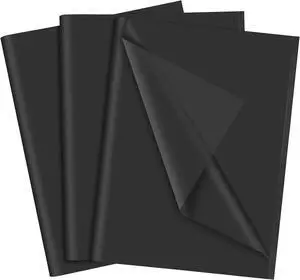 NEBURORA 60 Sheets Black Tissue Paper Set Halloween Gift Wrap Paper(Black) NEBURORA 60 Sheets Black Tissue Paper Set Halloween Gift Wrap Paper(Black)