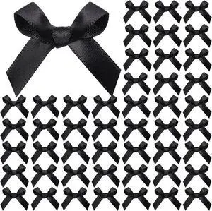 YGDZ 50 PCS Mini Black Bows, Small Stain Ribbon Black Bow for Cake, Tiny Bows for Crafts, Bow Decorations for Party Favors, Balloons YGDZ 50 PCS Mini Black Bows, Small Stain Ribbon Black Bow for Cake, Tiny Bows for Crafts, Bow Decorations for Party Favors, Balloons