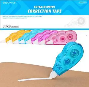 8-Pack Correction Tape, 13.12ft, Easy to Use Mini Correction Tape, Dry Instant Tear-Resistant and Silent, School Office Supplies, Multicolor 8-Pack Correction Tape, 13.12ft, Easy to Use Mini Correction Tape, Dry Instant Tear-Resistant and Silent, School Office Supplies, Multicolor
