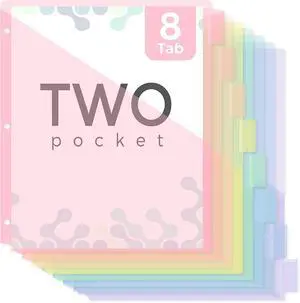 SKYDUE Pastel Binder Dividers with Tabs and Pockets - Soft Plastic Dividers for 3 Ring Binder, Includes 16 Blank Index Labels, for School & Office Organization, Pink SKYDUE Pastel Binder Dividers with Tabs and Pockets - Soft Plastic Dividers for 3 Ring Binder, Includes 16 Blank Index Labels, for School & Office Organization, Pink