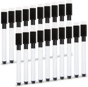SULOLI 20Pcs Black Magnetic Dry Erase Markers, Small Dry erase Markers Fine Point Tip WhiteBoard Markers for Kids Teachers Office School Supplies SULOLI 20Pcs Black Magnetic Dry Erase Markers, Small Dry erase Markers Fine Point Tip WhiteBoard Markers for Kids Teachers Office School Supplies