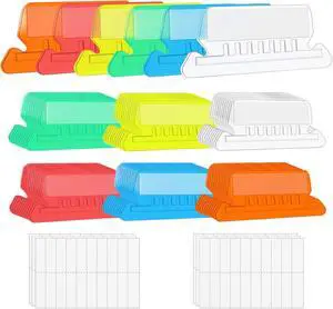 File Folder Tabs, 2 Inch Clear Multicolor Hanging Folder Tabs with Inserts File Folder Tabs, 2 Inch Clear Multicolor Hanging Folder Tabs with Inserts