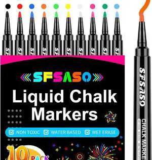 Liquid Chalk Markers for Acrylic Fridge Calendar Planning Board, Clear Glass Dry Erase Board, Whiteboard, Window, Mirror, Easy Wet Erase,1mm Fine Points (10 COLORS) Liquid Chalk Markers for Acrylic Fridge Calendar Planning Board, Clear Glass Dry Erase Board, Whiteboard, Window, Mirror, Easy Wet Erase,1mm Fine Points (10 COLORS)