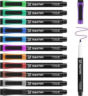 maxtek Magnetic Dry Erase Markers with Eraser, Ultra Fine Tip, 12 Colors maxtek Magnetic Dry Erase Markers with Eraser, Ultra Fine Tip, 12 Colors