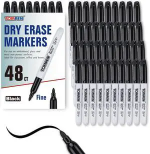 Dry Erase Markers Fine Tip,Black,48 Count Bulk,Thin Erasable Whiteboard Markers with Low Odor Ink Quick-Drying for Calendar Boards Office Home School Writing Planning Dry Erase Markers Fine Tip,Black,48 Count Bulk,Thin Erasable Whiteboard Markers with Low Odor Ink Quick-Drying for Calendar Boards Office Home School Writing Planning