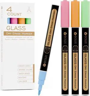 YEOUX Dry Erase Markers for Glass Board, 4 Pack (Assorted-Neon) YEOUX Dry Erase Markers for Glass Board, 4 Pack (Assorted-Neon)
