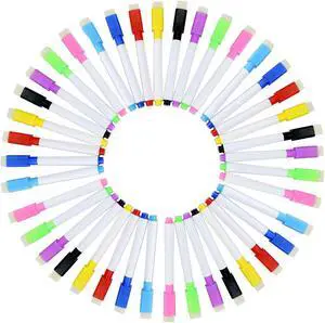 40 Pcs Multicolour Mark Pen, Permanent Dry Erase Wipable Markers Pens with Blackboard Brush Sponge for Whiteboard, Plastic, Glass, Stone, Metal and Wood (40) 40 Pcs Multicolour Mark Pen, Permanent Dry Erase Wipable Markers Pens with Blackboard Brush Sponge for Whiteboard, Plastic, Glass, Stone, Metal and Wood (40)
