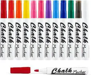 Volcanics Liquid Chalk Markers, Ready to Use, 12 Colors, 12 Pack Volcanics Liquid Chalk Markers, Ready to Use, 12 Colors, 12 Pack