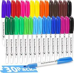 Duchong Dry Erase Markers,15 Colors Fine Tip Whiteboard Markers, 30 Count Duchong Dry Erase Markers,15 Colors Fine Tip Whiteboard Markers, 30 Count