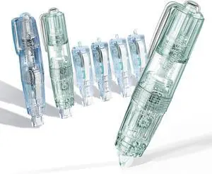 White Retractable Correction Tapes, 2 Cute Pre-Loaded Correctors with 4 Refills, Pull-Out Pen-Shaped Applicator, Anti-Break Tape for Office Supplies (Transparent, Green) White Retractable Correction Tapes, 2 Cute Pre-Loaded Correctors with 4 Refills, Pull-Out Pen-Shaped Applicator, Anti-Break Tape for Office Supplies (Transparent, Green)