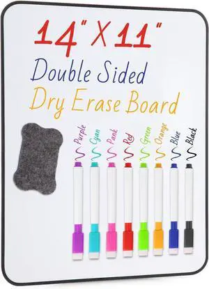 Small White Dry Erase Board Double SidedSmall Dry Erase Board 14x11 Inch,Mini White Board with 8 Markers for Students Office Kitchen Small White Dry Erase Board Double SidedSmall Dry Erase Board 14x11 Inch,Mini White Board with 8 Markers for Students Office Kitchen