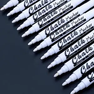 Volcanics White Liquid Chalk Markers, Blackboard & Glass, 12 Pack Volcanics White Liquid Chalk Markers, Blackboard & Glass, 12 Pack