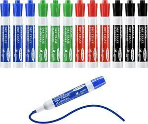 SUQJOY Dry Erase Markers, Chisel Tip Whiteboard Marker, Low Odor Thick Dry Markers, 12 Count 4 Assorted Color Markers for Kids/Teachers SUQJOY Dry Erase Markers, Chisel Tip Whiteboard Marker, Low Odor Thick Dry Markers, 12 Count 4 Assorted Color Markers for Kids/Teachers