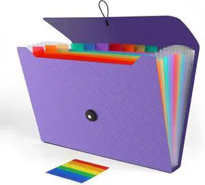 Accordion File Organizer, Expanding File Folder for Sorting Documents and Papers, 13 Pockets File Storage Organizer for Home, Travel and Office Use, Hospital Bag Essentials (Purple) Accordion File Organizer, Expanding File Folder for Sorting Documents and Papers, 13 Pockets File Storage Organizer for Home, Travel and Office Use, Hospital Bag Essentials (Purple)