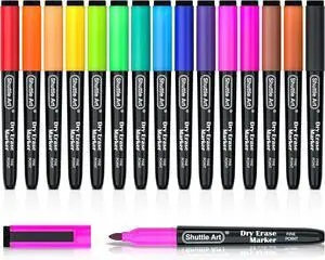 Shuttle Art Dry Erase Markers, 15 Colors Magnetic Whiteboard Markers, Fine Point, Perfect For Writing on Whiteboards, Dry-Erase Boards,Mirrors for School Office Home Shuttle Art Dry Erase Markers, 15 Colors Magnetic Whiteboard Markers, Fine Point, Perfect For Writing on Whiteboards, Dry-Erase Boards,Mirrors for School Office Home