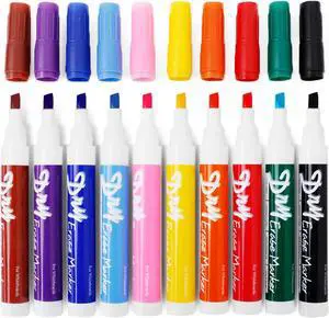 Volcanics Dry Erase Markers, Chisel Tip, 10 Colors, 10 Pack, Low Odor Volcanics Dry Erase Markers, Chisel Tip, 10 Colors, 10 Pack, Low Odor