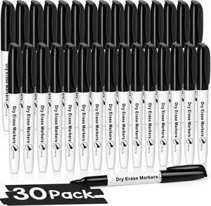 V-Opitos 30 Pack Fine Tip Dry Erase Markers - Bulk Whiteboard Erasable Black Markers, Ideal for School Classroom Office Supplies, Non-Toxic & Easy Clean for White board V-Opitos 30 Pack Fine Tip Dry Erase Markers - Bulk Whiteboard Erasable Black Markers, Ideal for School Classroom Office Supplies, Non-Toxic & Easy Clean for White board