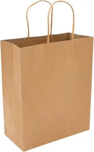 KAGAZ Paper Bags with Handles, 8x4.5x10.25 Inches, 25 bags, Kraft Shopping, Party Favor and Merchandise Bags (Brown) KAGAZ Paper Bags with Handles, 8x4.5x10.25 Inches, 25 bags, Kraft Shopping, Party Favor and Merchandise Bags (Brown)