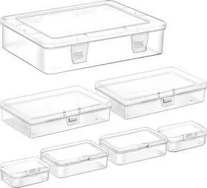 Clear Small Plastic Storage Containers with Lids, 7 Pack Clear Small Plastic Storage Containers with Lids, 7 Pack