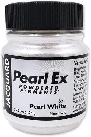 Jacquard Pearl Ex Pigment Powder 0.75 oz Pearl White - Loose Mica Powder for Epoxy Resin, Watercolors, Calligraphy Ink & Clay - Epoxy Pigment Powder - Epoxy Resin Color Jacquard Pearl Ex Pigment Powder 0.75 oz Pearl White - Loose Mica Powder for Epoxy Resin, Watercolors, Calligraphy Ink & Clay - Epoxy Pigment Powder - Epoxy Resin Color
