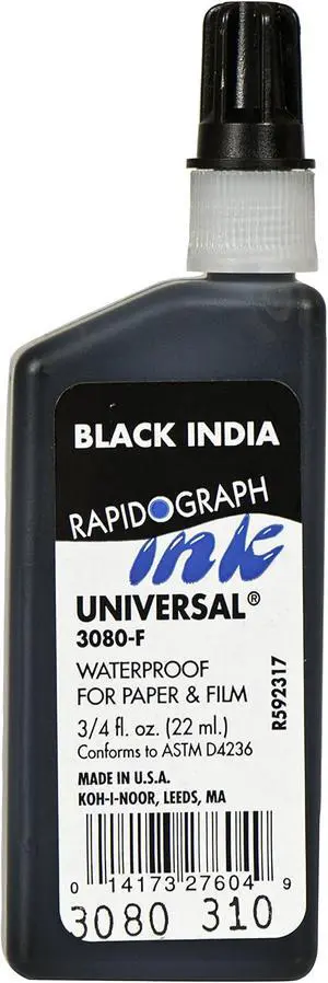 Koh-I-Noor Dye-Based Universal Drawing Ink 0.75 Oz. Bottle, Black Koh-I-Noor Dye-Based Universal Drawing Ink 0.75 Oz. Bottle, Black