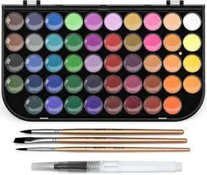 Nicpro Watercolor Paint Set, 48 Water Colors Kit with 3 Painting Brushes, Palette, Watercolor Pen, Non-toxic Painting Supplies for Kids, Adults, Students, Beginners and Artists Nicpro Watercolor Paint Set, 48 Water Colors Kit with 3 Painting Brushes, Palette, Watercolor Pen, Non-toxic Painting Supplies for Kids, Adults, Students, Beginners and Artists