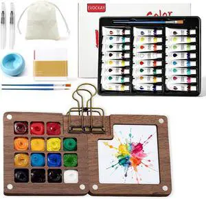 EVOCKAY Mini Watercolor Paint Set Portable Watercolor Kit for Adults Travel Watercolors Paint with Sketchbook Mixing Palette and Drawing Pad Perfect for On The Go Creativity and Art Exploration EVOCKAY Mini Watercolor Paint Set Portable Watercolor Kit for Adults Travel Watercolors Paint with Sketchbook Mixing Palette and Drawing Pad Perfect for On The Go Creativity and Art Exploration