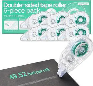6-Pack Scrapbook Glue Tape Runner, 49.52ft No Residue Double-Sided 6-Pack Scrapbook Glue Tape Runner, 49.52ft No Residue Double-Sided
