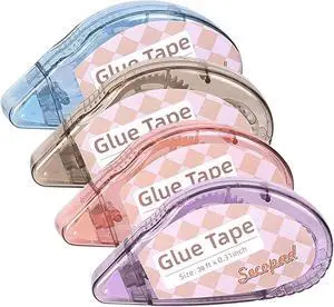 Secopad 0.3IN X 39FT Scrapbook Tape, 4 Pack Glue Tape, Light-Color Shell Secopad 0.3IN X 39FT Scrapbook Tape, 4 Pack Glue Tape, Light-Color Shell