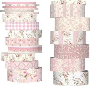Colarr 21 Rolls Watercolor Floral Washi Tape Set 6 Yard Spring Flower Decorative Masking Tape for Craft DIY Arts Scrapbook Journaling Supplies Gift Wrapping, 3 Sizes (Roses) Colarr 21 Rolls Watercolor Floral Washi Tape Set 6 Yard Spring Flower Decorative Masking Tape for Craft DIY Arts Scrapbook Journaling Supplies Gift Wrapping, 3 Sizes (Roses)