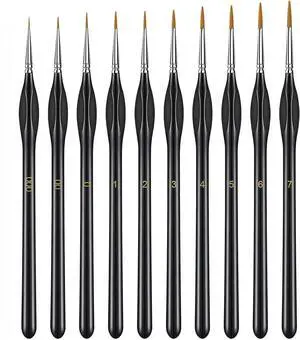 10Pcs Micro Paint Brushes Set with Triangular Handles, for Acrylic, Watercolor, Crafts, Models 10Pcs Micro Paint Brushes Set with Triangular Handles, for Acrylic, Watercolor, Crafts, Models