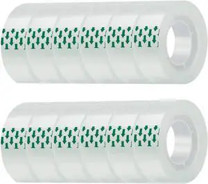 JACMD 12 Rolls Clear Transparent Tape Refills, 3/4 x 1000 inches, All-Purpose Glossy Tape for Office, Home, School, Packaging, and Gift Wrapping JACMD 12 Rolls Clear Transparent Tape Refills, 3/4 x 1000 inches, All-Purpose Glossy Tape for Office, Home, School, Packaging, and Gift Wrapping