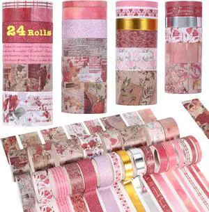 24 Rolls Flower Decorative Washi Tape Set(Romantic Eternal Series) 24 Rolls Flower Decorative Washi Tape Set(Romantic Eternal Series)
