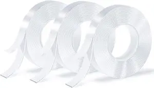 3 Rolls Double Sided Tape, Nano Tape, Transparent Adhesive Tape, Traceless Adhesive Tape, Removable, Washable, Reusable, Suitable for Carpets, Photo Walls, 9.85 Feet Per Roll 3 Rolls Double Sided Tape, Nano Tape, Transparent Adhesive Tape, Traceless Adhesive Tape, Removable, Washable, Reusable, Suitable for Carpets, Photo Walls, 9.85 Feet Per Roll