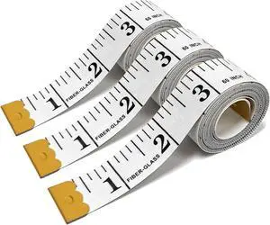 3 Pack Soft Measuring Tape for Body ,Double Scale Fabric Craft Tape Measure Sewing Tailor Cloth Flexible Ruler for Weight Loss 60 inch/150cm,White 3 Pack Soft Measuring Tape for Body ,Double Scale Fabric Craft Tape Measure Sewing Tailor Cloth Flexible Ruler for Weight Loss 60 inch/150cm,White