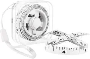 GDMINLO Square Transparent Soft Tape Measure, Dual-Scale 79inch/200cm for Body Measuring, Mini Tape Measure with Hand Strap for Tailoring, Sewing and Weight Tracking (White) GDMINLO Square Transparent Soft Tape Measure, Dual-Scale 79inch/200cm for Body Measuring, Mini Tape Measure with Hand Strap for Tailoring, Sewing and Weight Tracking (White)