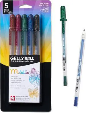 SAKURA 57375 5-Piece Gelly Roll Blister Card Assorted Colors Dark Metallic Gel Ink Pen Set SAKURA 57375 5-Piece Gelly Roll Blister Card Assorted Colors Dark Metallic Gel Ink Pen Set