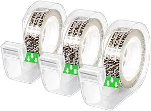 Amazon Basics Double Sided Permanent Tape with Dispenser, Narrow Width, 1/2 x 252 inches, Translucent, 3-Pack Amazon Basics Double Sided Permanent Tape with Dispenser, Narrow Width, 1/2 x 252 inches, Translucent, 3-Pack