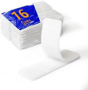 16 Sets 1 x 3 Inch Adhesive Hook and Loop Tape Fastener Strips, Heavy Duty, Strong Back Adhesive, Double-Sided Hook and Loop for Fabric, School, Classroom, Office, Dorm, Home Use, White 16 Sets 1 x 3 Inch Adhesive Hook and Loop Tape Fastener Strips, Heavy Duty, Strong Back Adhesive, Double-Sided Hook and Loop for Fabric, School, Classroom, Office, Dorm, Home Use, White