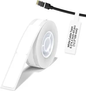 Label Maker Tape NIIMBOT D11 Cable Label Print Paper 0.5"*4.3" Standard Laminated Office Labeling Tape Replacement for D11 Handheld Label Machine Waterproof Tear Proof 1 Roll 65 Pcs CableWhite Label Maker Tape NIIMBOT D11 Cable Label Print Paper 0.5"*4.3" Standard Laminated Office Labeling Tape Replacement for D11 Handheld Label Machine Waterproof Tear Proof 1 Roll 65 Pcs CableWhite