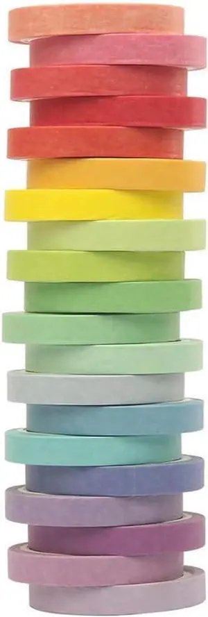 20 Rolls Washi Tape Set, Rainbow Washi Tape Colorful Masking Tape 7.5mm Wide, Thin Decorative Tape for Bullet Journal, Book, Planner, Scrapbooking, DIY Arts Crafts 20 Rolls Washi Tape Set, Rainbow Washi Tape Colorful Masking Tape 7.5mm Wide, Thin Decorative Tape for Bullet Journal, Book, Planner, Scrapbooking, DIY Arts Crafts