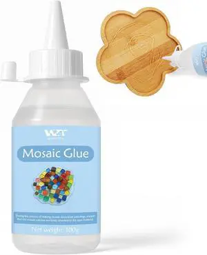 Mosaic Glue 100ml - Non-Toxic & Water Resistant, Clear Mosaic Tiles Glue Ideal for All Tiles & Surfaces Mosaic Glue 100ml - Non-Toxic & Water Resistant, Clear Mosaic Tiles Glue Ideal for All Tiles & Surfaces