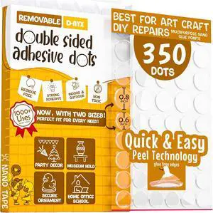Double Sided Tape Adhesive Dots Stickers 280, 350, 450, 550 or 700 Pack Removable Putty No Trace Clear Sticky Tac Blue Sticky Tack Balloon Tassels Picture Hanging Strips (350 Sticky Dots) Double Sided Tape Adhesive Dots Stickers 280, 350, 450, 550 or 700 Pack Removable Putty No Trace Clear Sticky Tac Blue Sticky Tack Balloon Tassels Picture Hanging Strips (350 Sticky Dots)