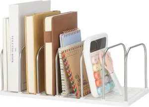 LETURE Mail File Holder, Detachable Desktop Organizer for Letter Bill Notebook Book Mail File Pad, Adjustable Desk Divider Sorter for Office Home School Dormitory (White) LETURE Mail File Holder, Detachable Desktop Organizer for Letter Bill Notebook Book Mail File Pad, Adjustable Desk Divider Sorter for Office Home School Dormitory (White)