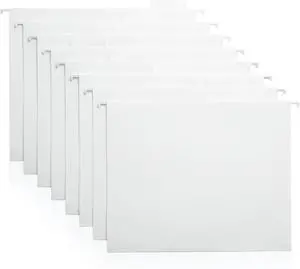 White Hanging File Folders 8 Pack, Letter Size File Organization Folders for Home, Office, School & Filing Cabinets White Hanging File Folders 8 Pack, Letter Size File Organization Folders for Home, Office, School & Filing Cabinets