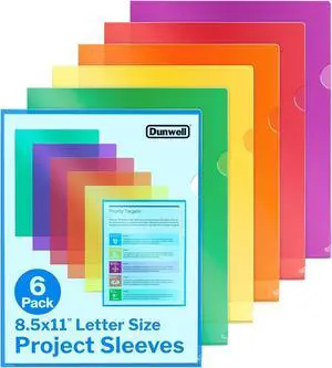 Dunwell Clear Plastic Document Folders 8.5x11, 6 Pack, Assorted Colors Dunwell Clear Plastic Document Folders 8.5x11, 6 Pack, Assorted Colors