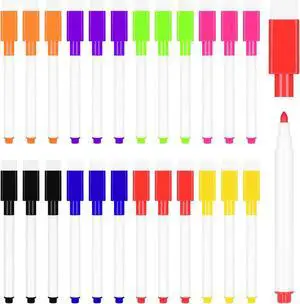 SULOLI 24 Pcs Magnetic Dry Erase Markers, Fine Tip Point Whiteboard Markers with erases White Board Dry Markers for Teachers Office School Supplies SULOLI 24 Pcs Magnetic Dry Erase Markers, Fine Tip Point Whiteboard Markers with erases White Board Dry Markers for Teachers Office School Supplies