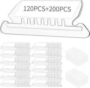 Reastar 120 Pcs Hanging File Folder Tabs, with 200 Pcs Inserts, Clear Reastar 120 Pcs Hanging File Folder Tabs, with 200 Pcs Inserts, Clear